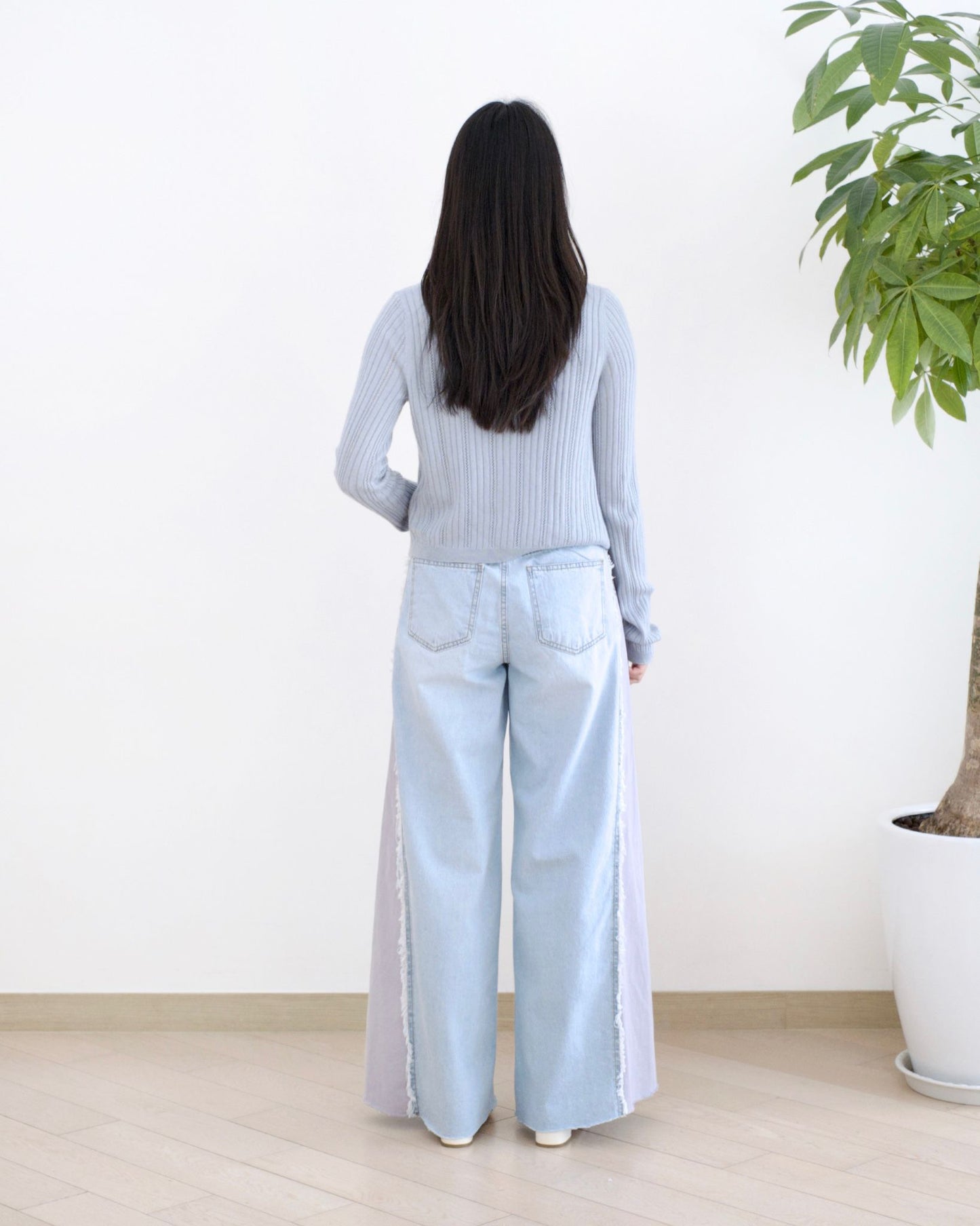 Moci 撞色蘇蘇邊牛仔褲