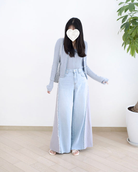 Moci 撞色蘇蘇邊牛仔褲