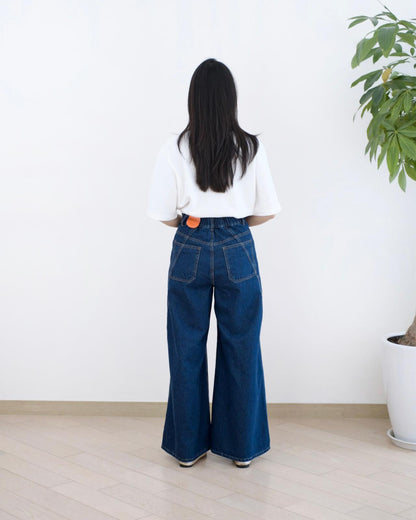 Moci 高腰闊筒牛仔褲