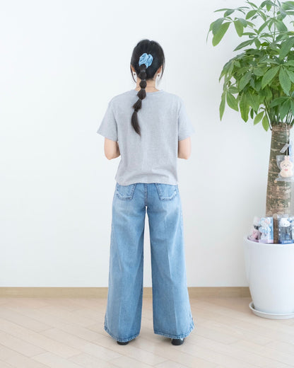 Moci 側併接闊筒牛仔褲
