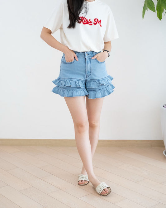 Moci Ruffle牛仔短褲