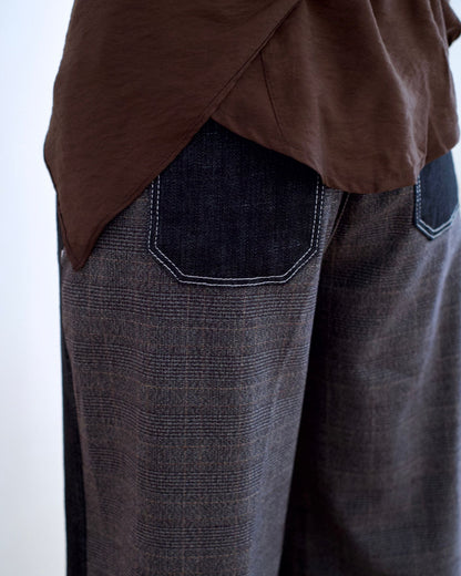 Moci 拼格仔布牛仔褲