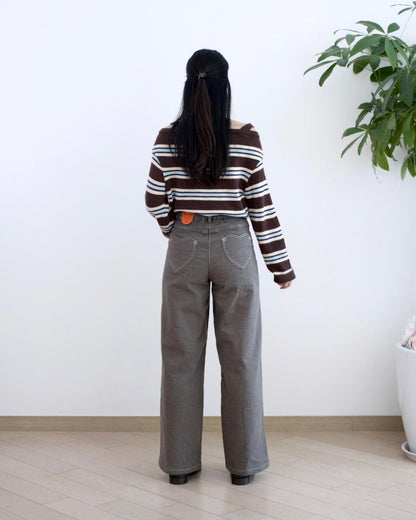 Moci 心心口袋內絨毛扯布褲