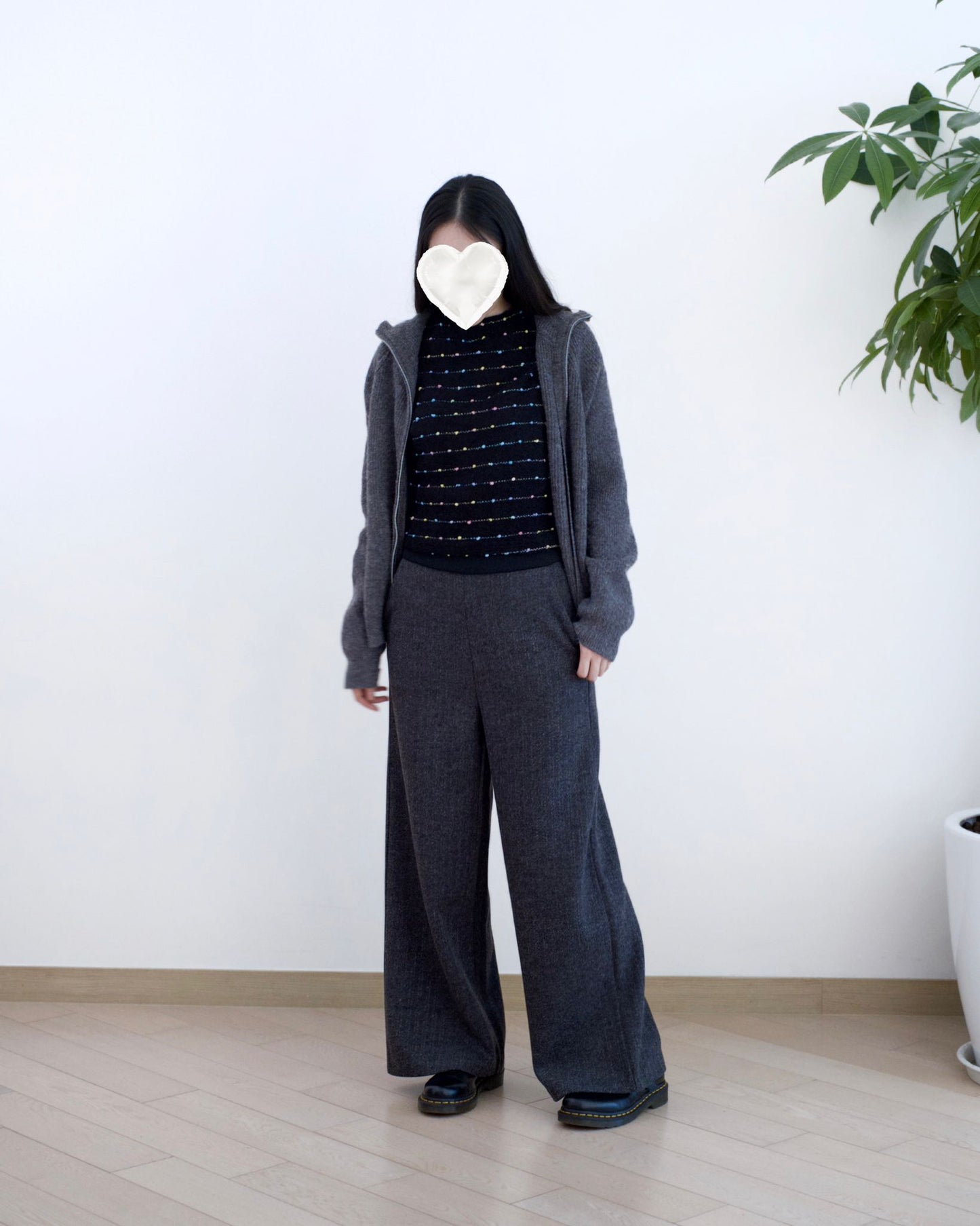 Moci 高腰全橡筋針織褲