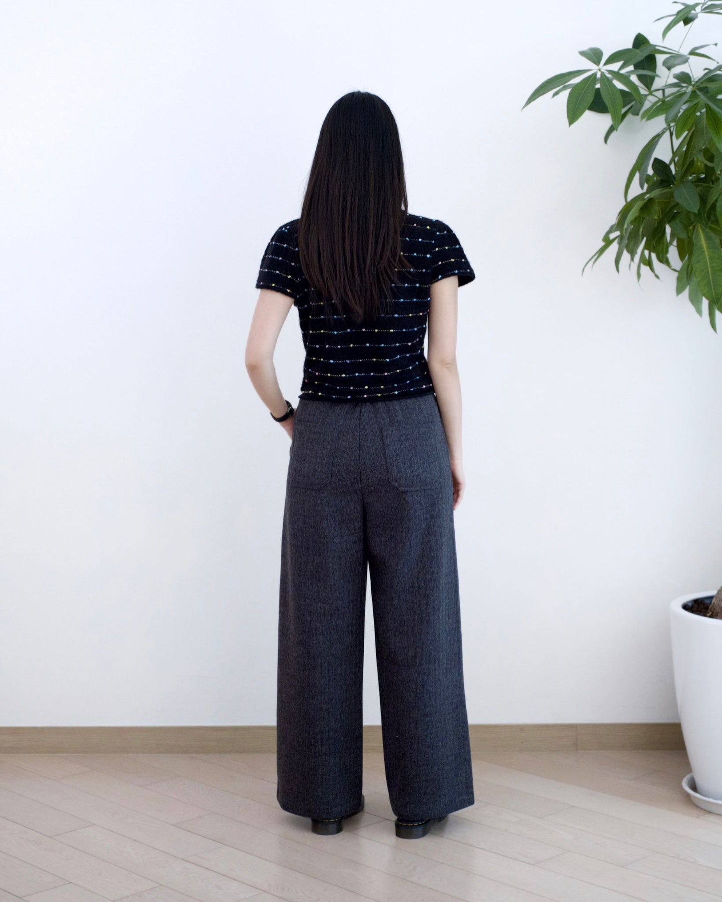 Moci 高腰全橡筋針織褲