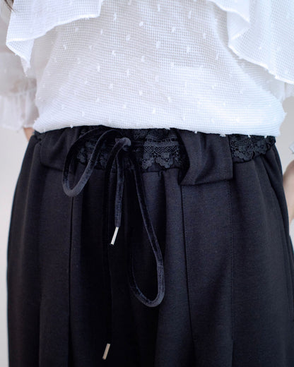 Moci Lace花邊併腰闊褲