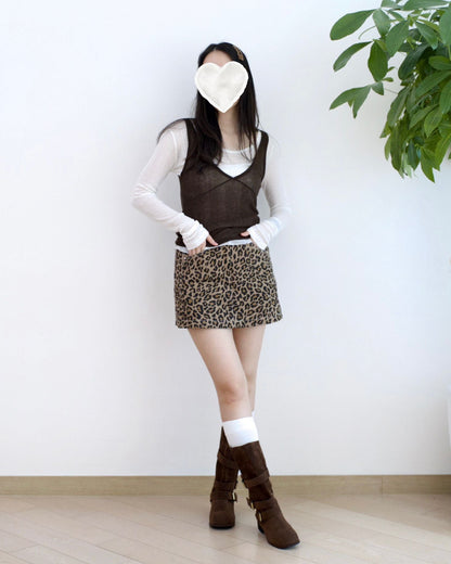 Moci 豹紋短裙褲