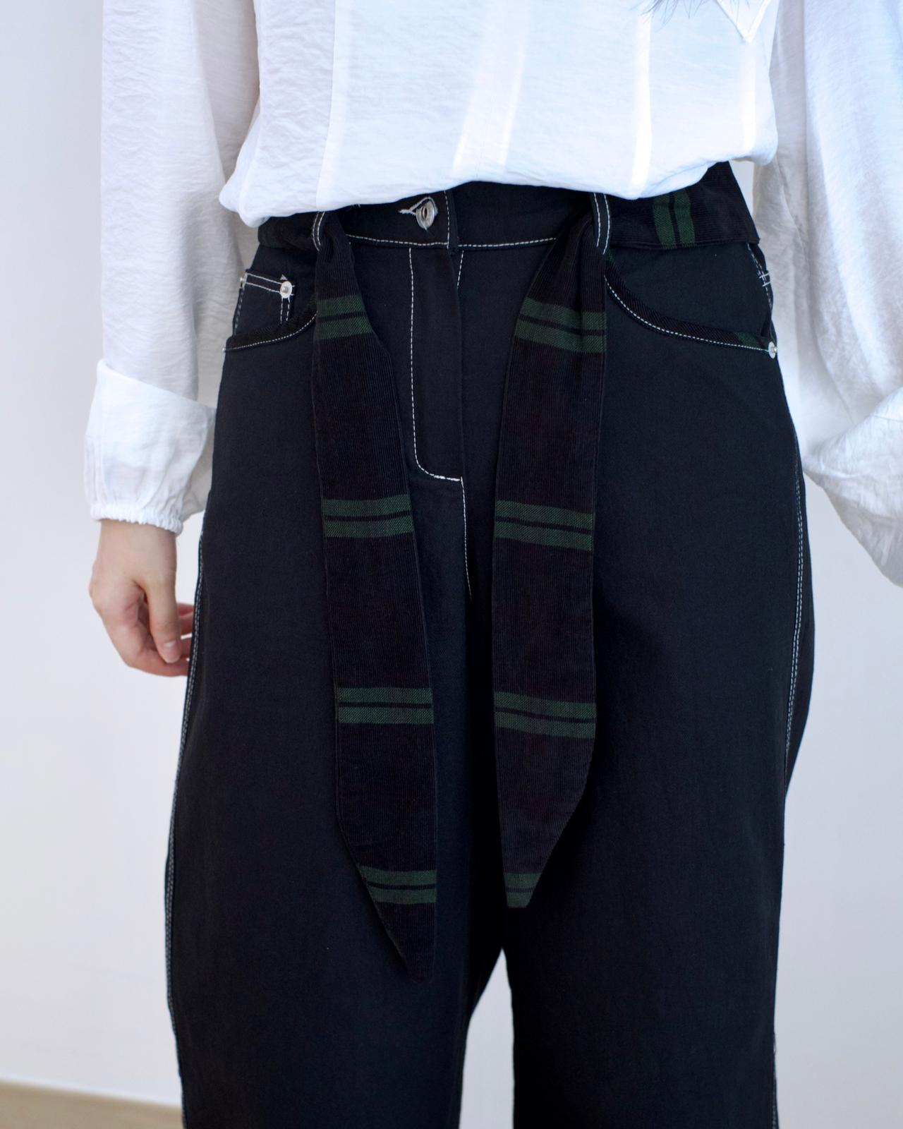 Moci 併格仔闊筒扯布褲