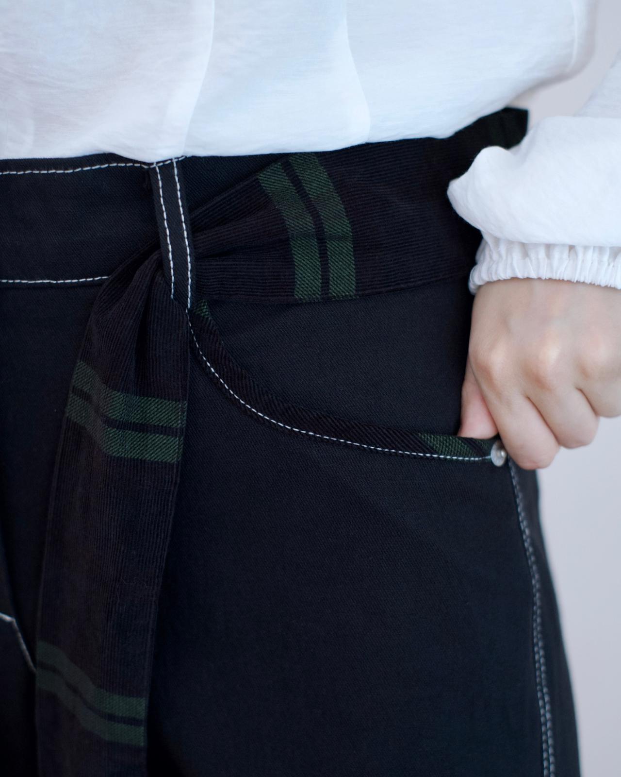 Moci 併格仔闊筒扯布褲