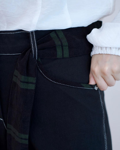 Moci 併格仔闊筒扯布褲