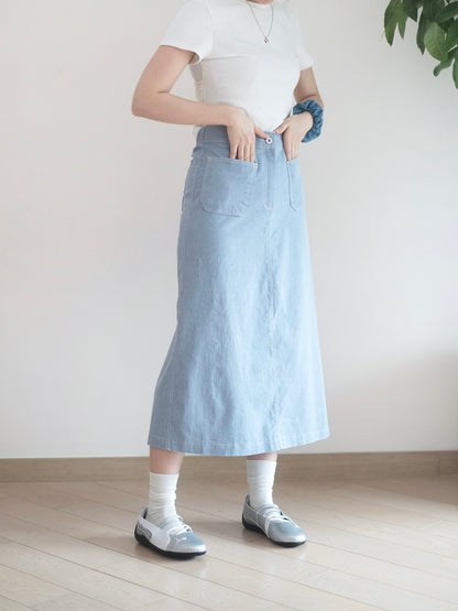 Moci 中長扯布裙