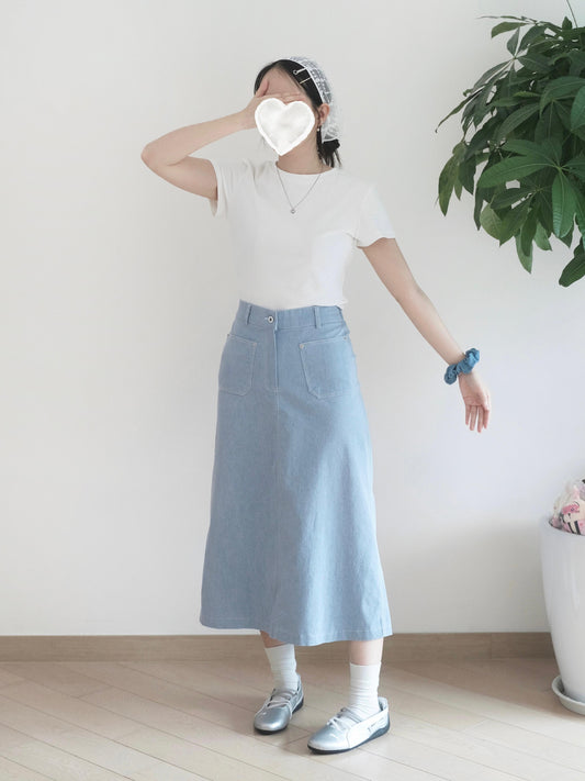 Moci 中長扯布裙