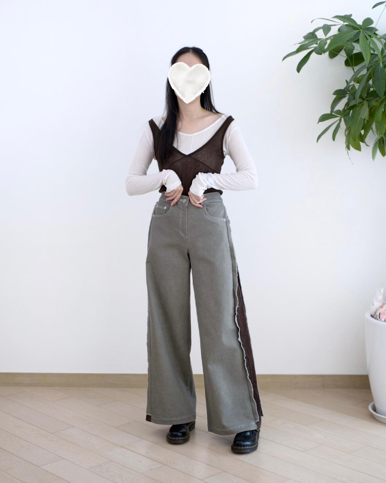 Moci 併燈芯絨扯布褲