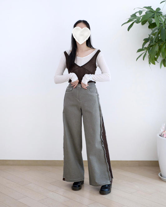 Moci 併燈芯絨扯布褲