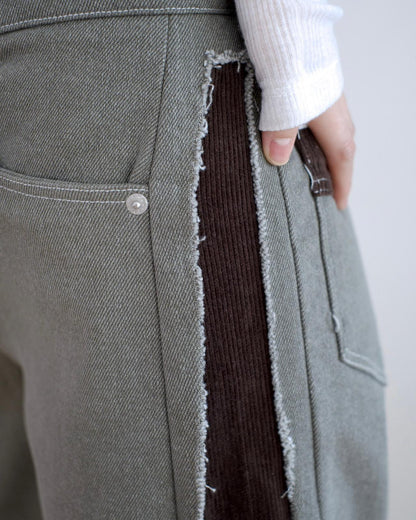 Moci 併燈芯絨扯布褲