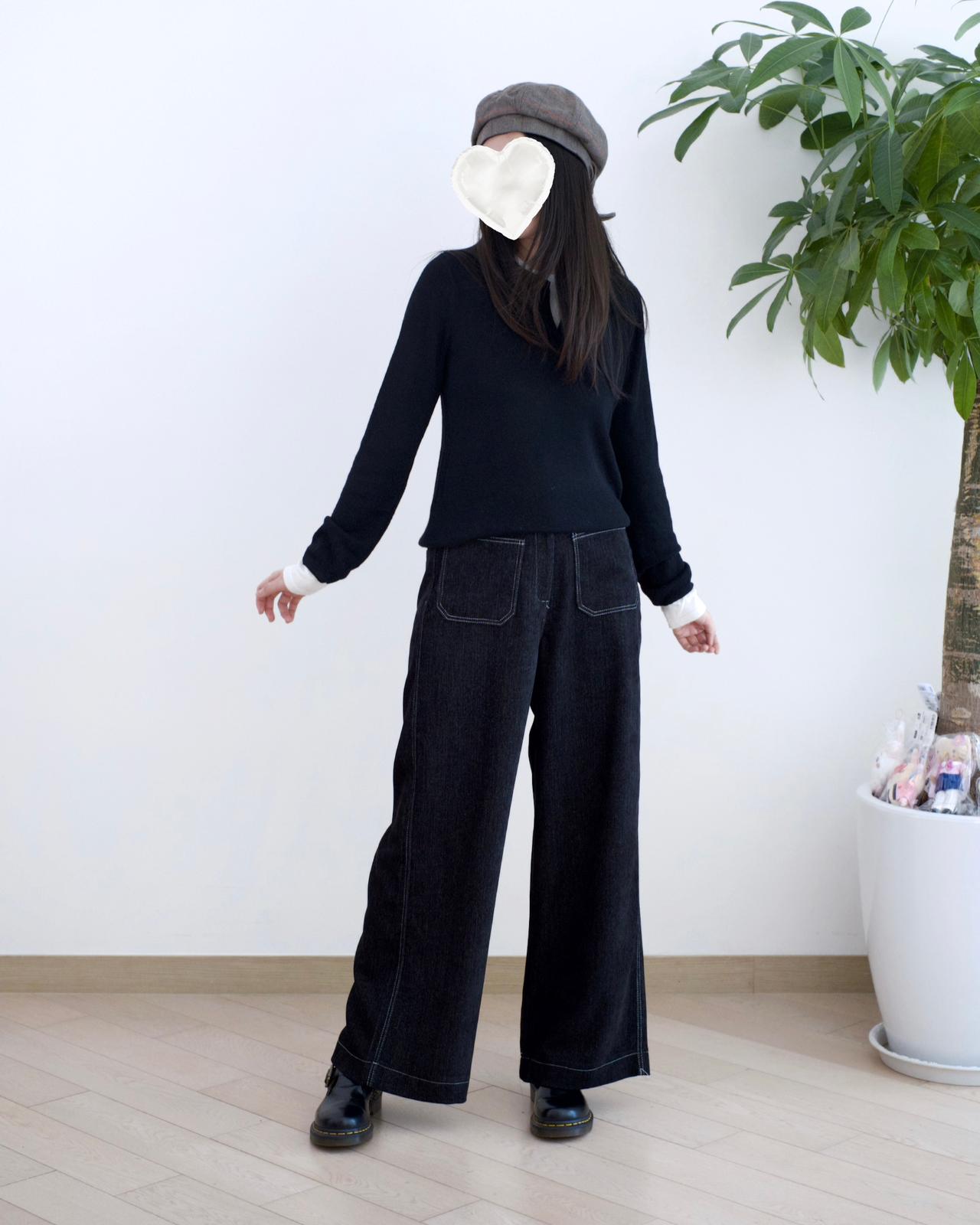 Moci 毛巾面料闊筒休閑褲︎