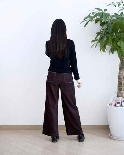 Moci 毛巾面料闊筒休閑褲︎