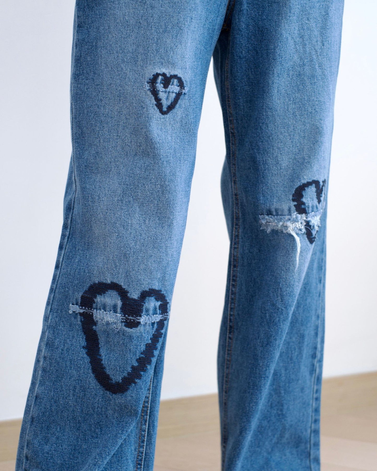 韓國洗水直筒牛仔褲