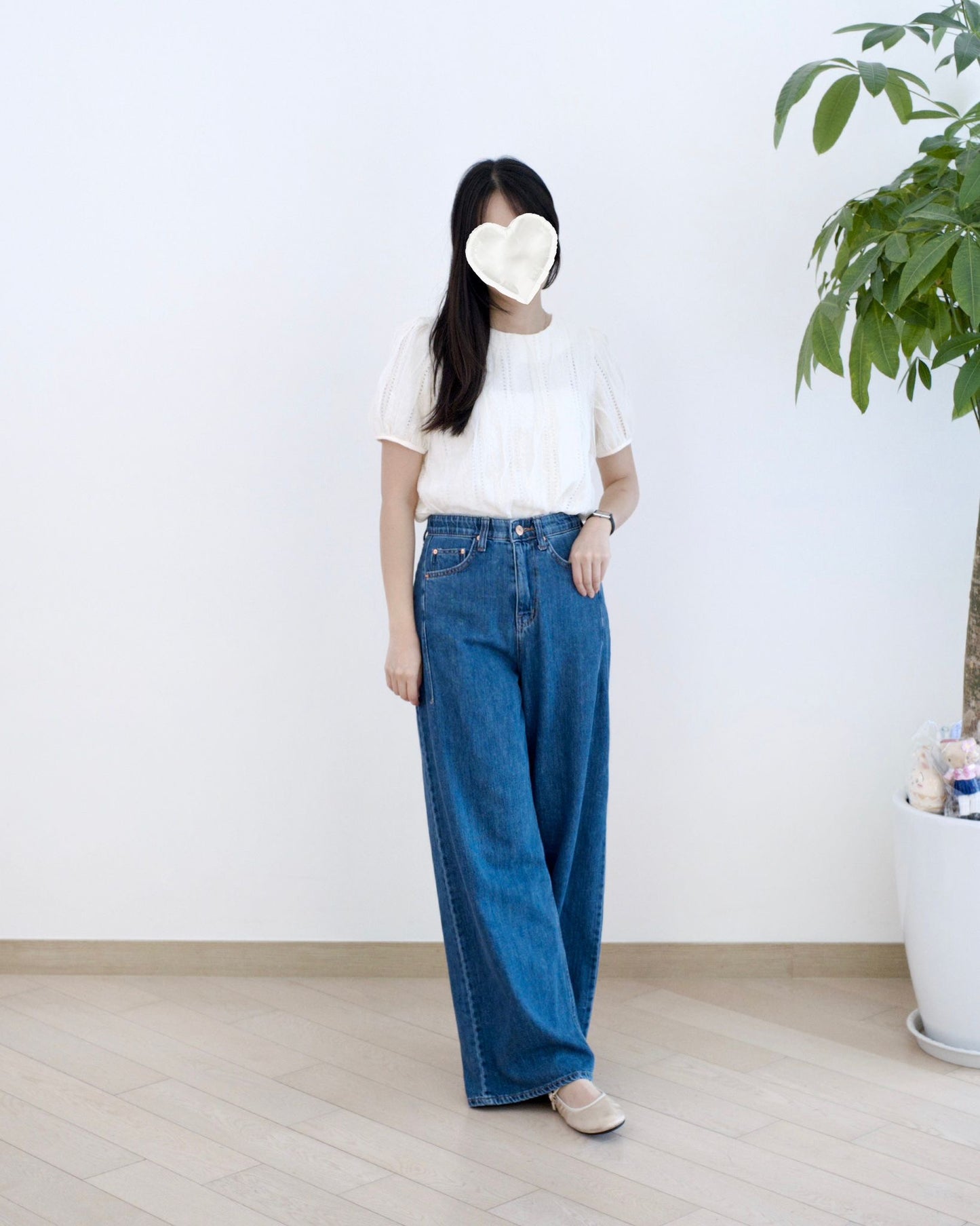 韓國洗水直筒牛仔褲