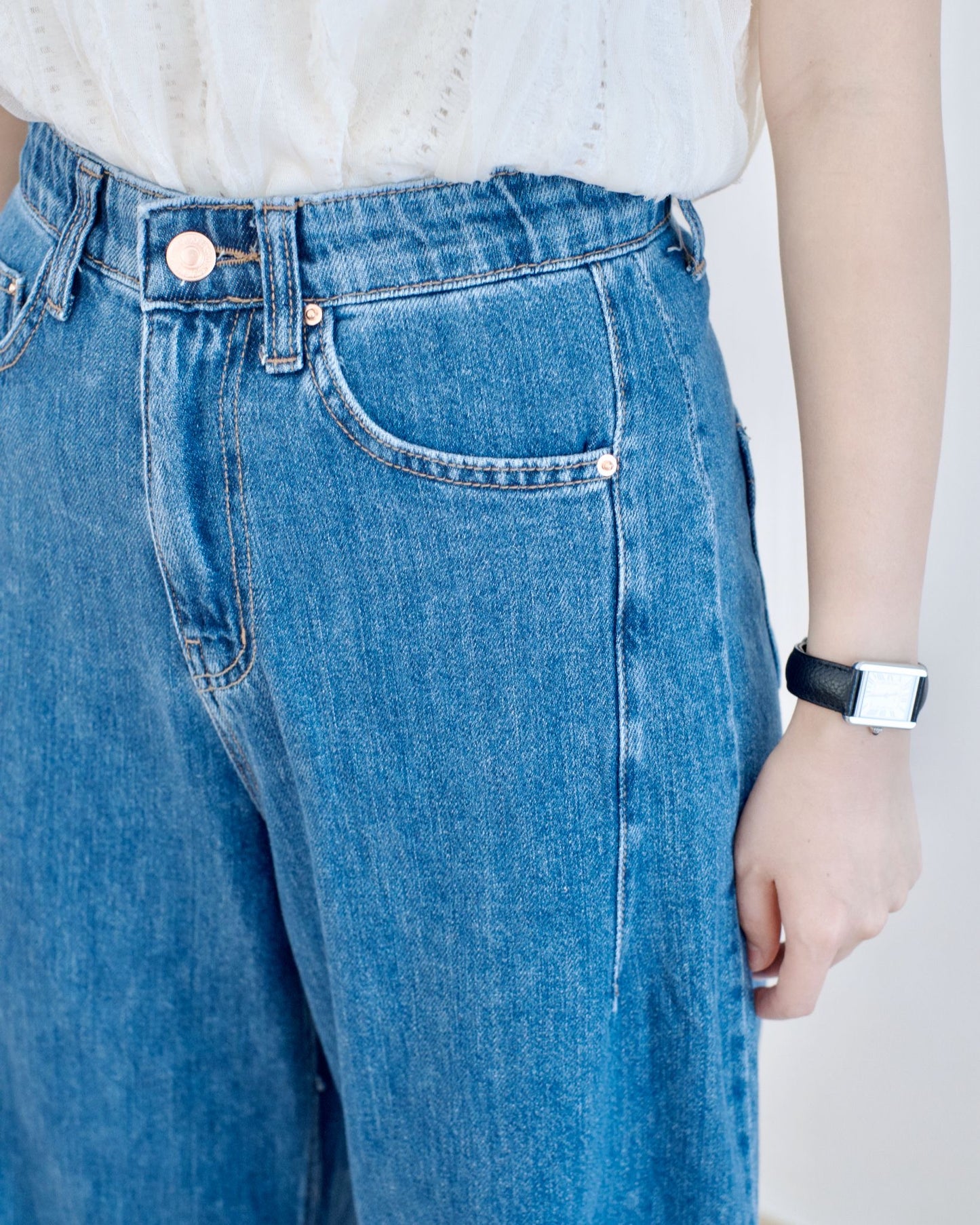 韓國洗水直筒牛仔褲