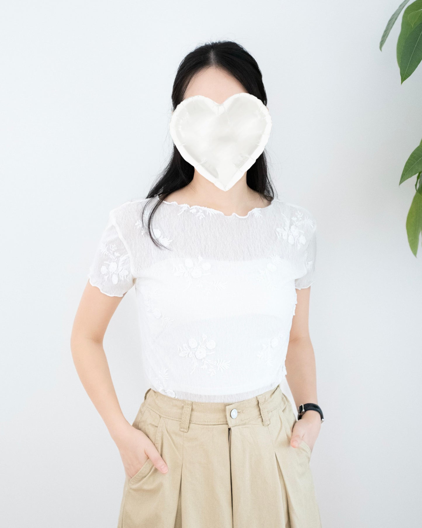 花花刺繡Top