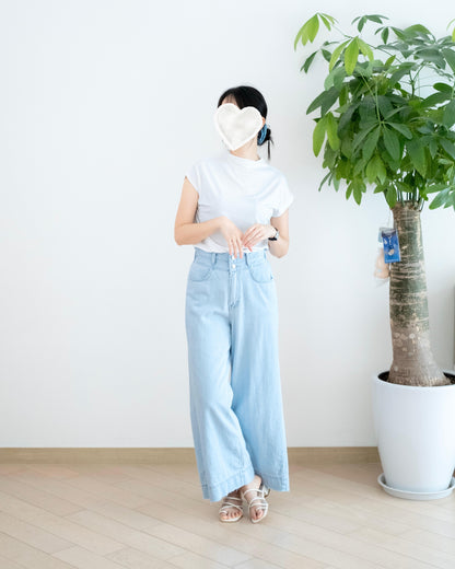 Odd Eye 雙鈕扣闊腳牛仔褲