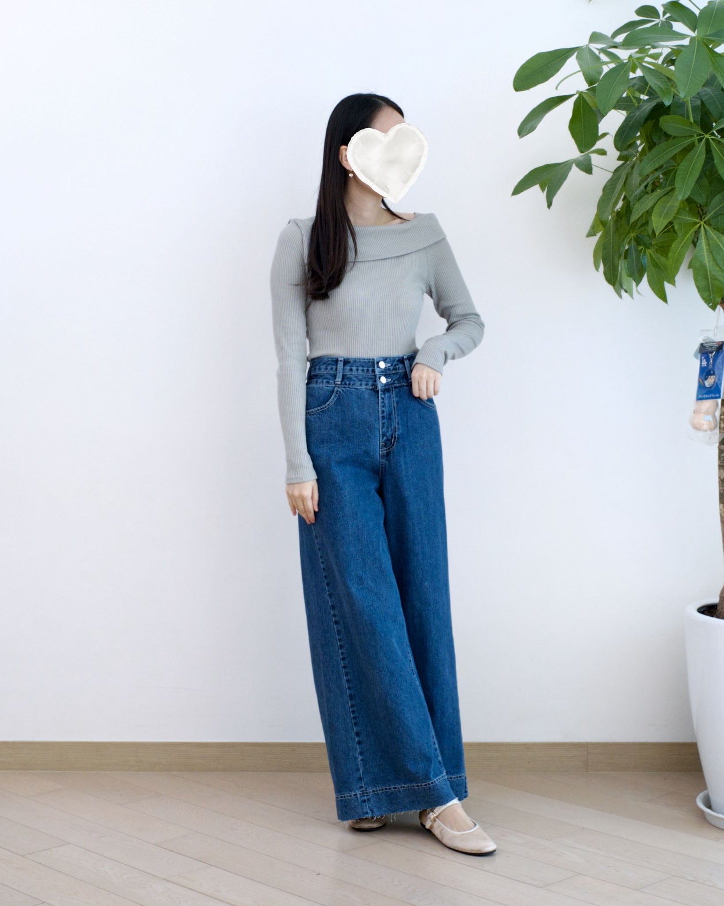 Odd Eye 鈕扣闊筒牛仔褲︎