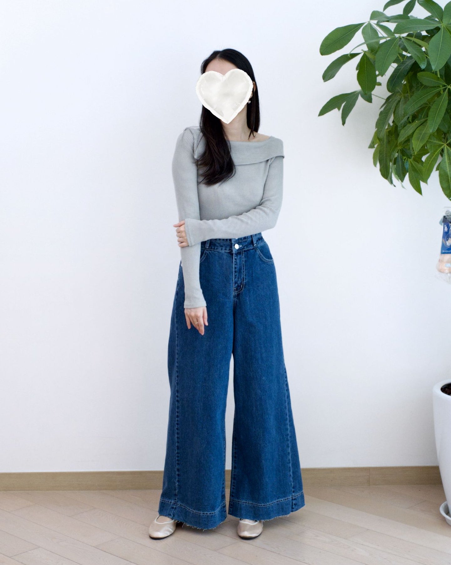 Odd Eye 鈕扣闊筒牛仔褲︎