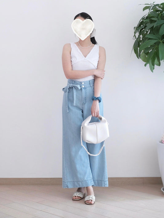 Odd Eye 蝴蝶結闊腳牛仔褲