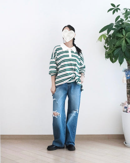 Odd Eye 破洞闊筒牛仔褲