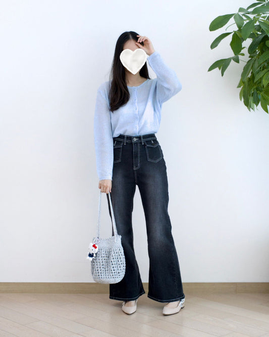 Odd Eye 小口袋微喇叭牛仔褲︎