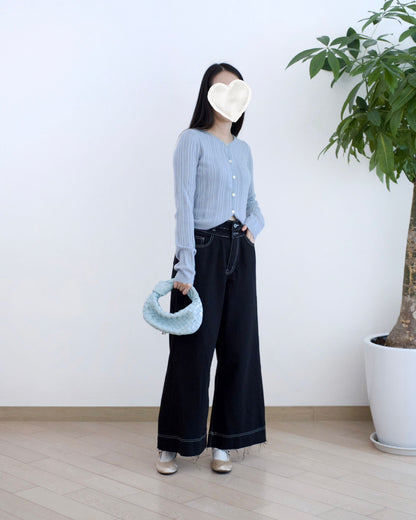 Odd Eye 雙鈕闊筒牛仔褲