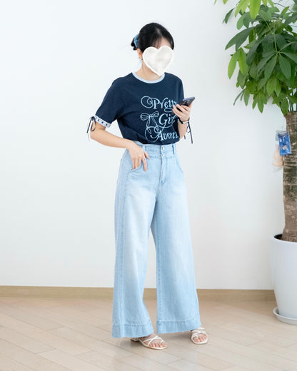 Odd Eye 洗水高腰闊筒牛仔褲