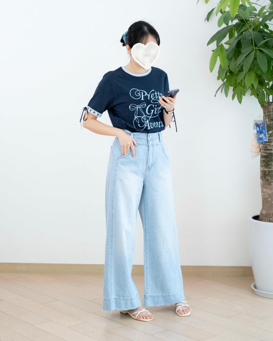 Odd Eye 洗水高腰闊筒牛仔褲