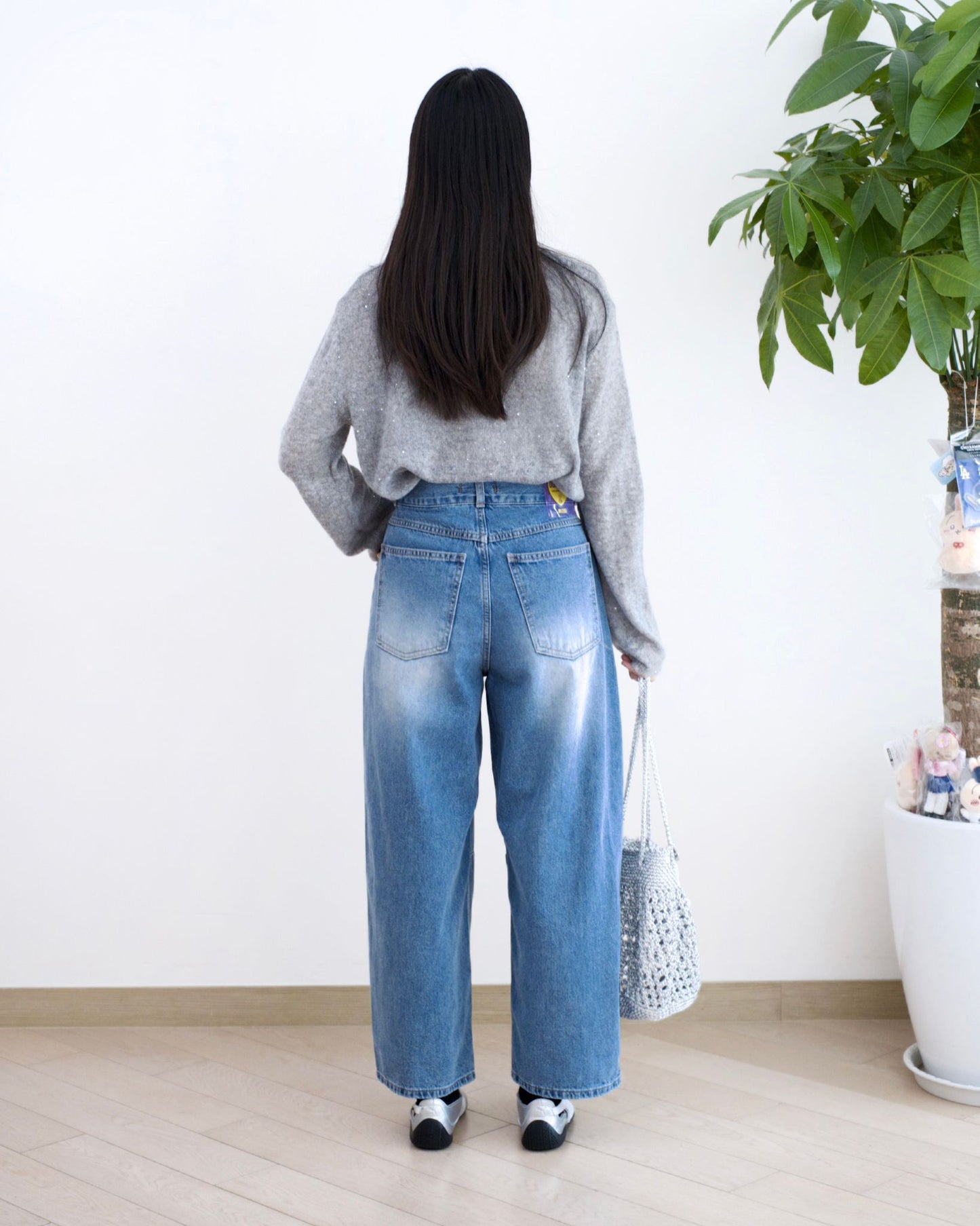 Odd Eye 鈕扣直筒牛仔褲