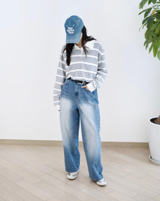 Odd Eye 潑墨彎刀牛仔褲