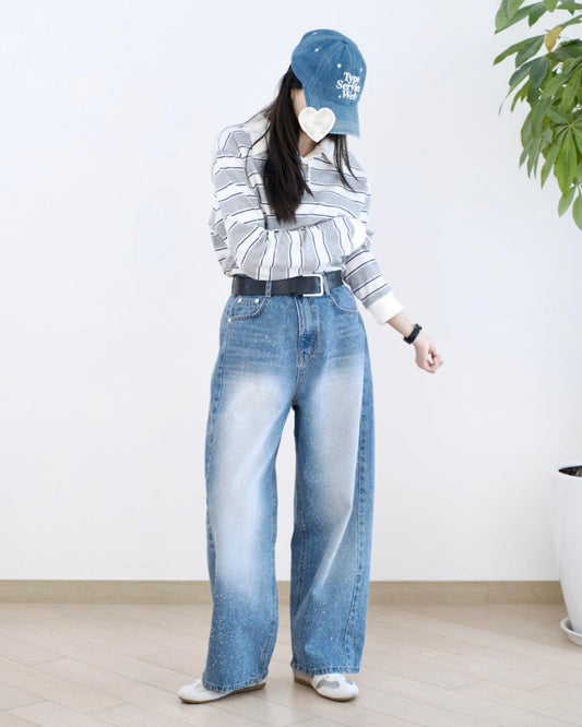 Odd Eye 潑墨彎刀牛仔褲