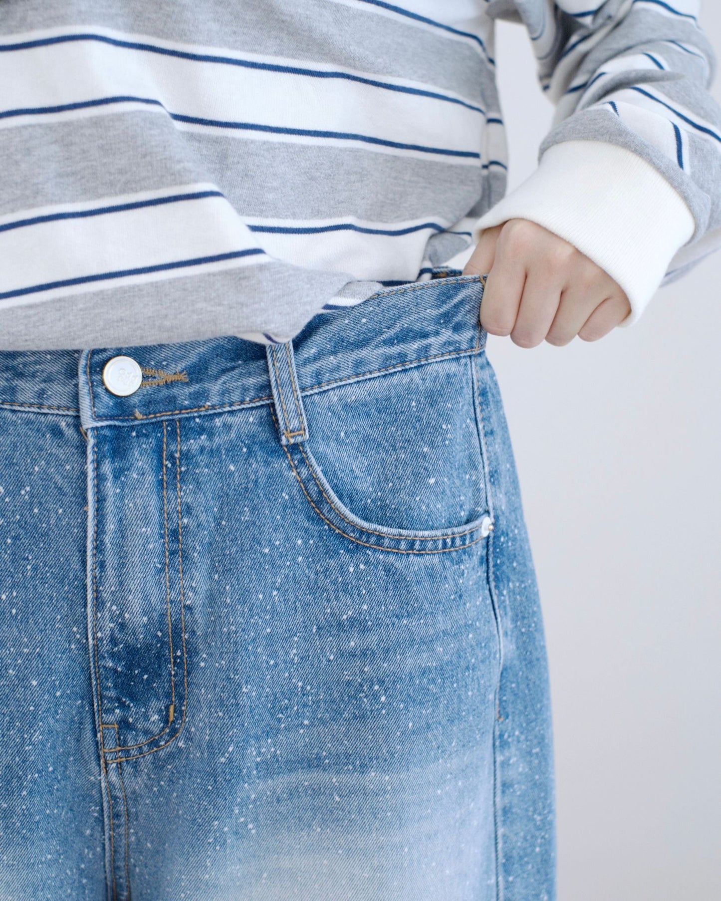 Odd Eye 潑墨彎刀牛仔褲