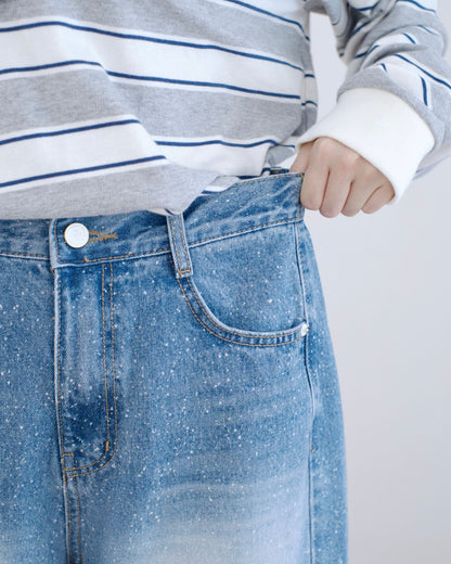 Odd Eye 潑墨彎刀牛仔褲