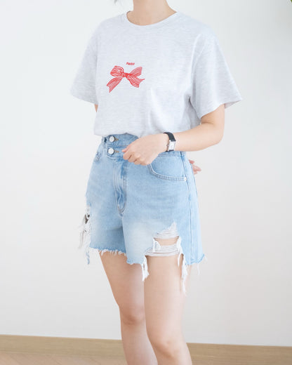 Odd Eye 流蘇破爛高腰牛仔短褲