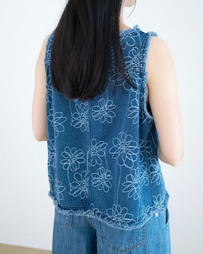 花花牛仔背心