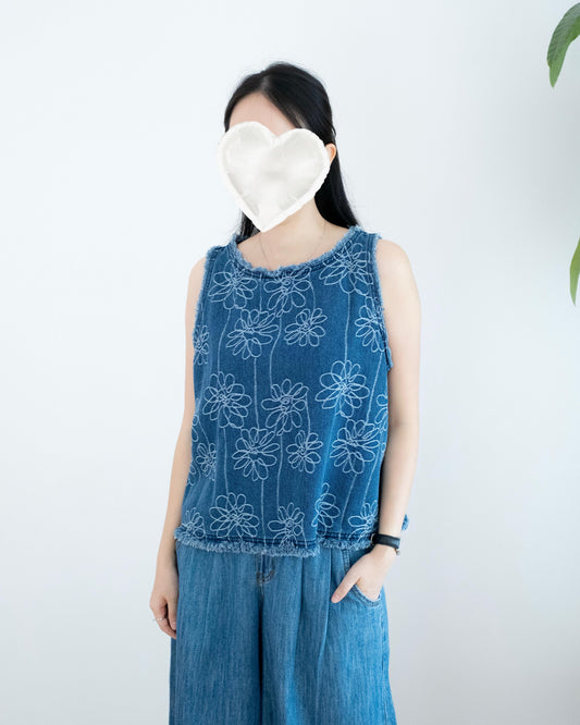 花花牛仔背心
