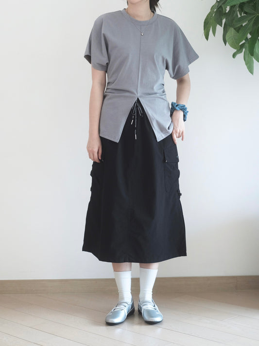 韓國工裝開衩裙