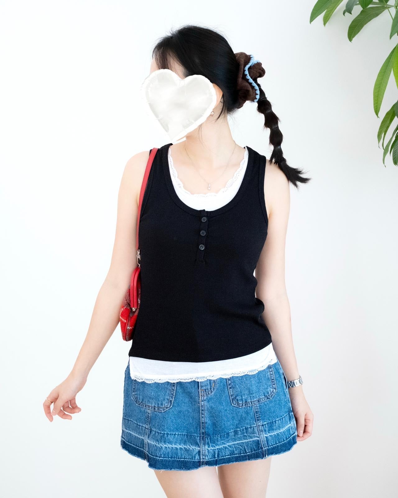 假兩件Lace背心