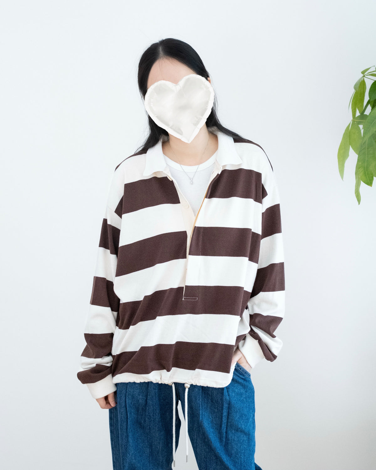 V領横間抽繩束腰Polo上衣