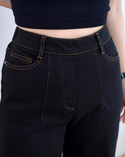 韓國明線直腳扯布褲