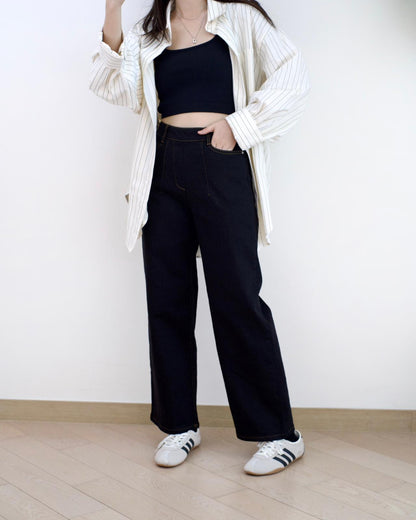 韓國明線直腳扯布褲