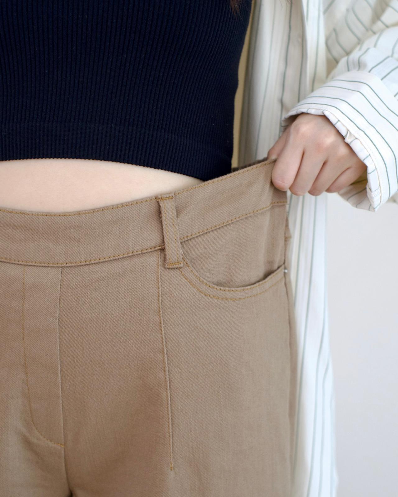 韓國明線直腳扯布褲