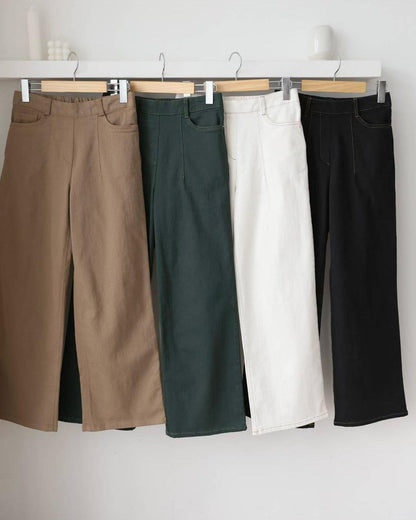 韓國明線直腳扯布褲