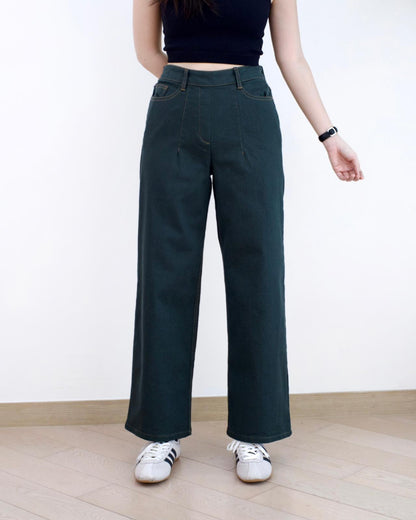 韓國明線直腳扯布褲